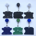 Anti-Drop Eco-friendly Reusable Plastic ID Card Holder Double-Sided Insert Retractable Badge Reel Personalization Business Style