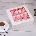 Eco-Friendly Strawberry Donuts Catering Paper Box for Cake Waffle Crepe Bakery Pastry Snake Bagel Lunch Window Matt Lamination