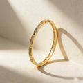 QIKU Luxury Colorful Crystal Copper Zircon Bracelet Inlay Crystal Bangle Women Fashion Jewelry Accessories Versatile Female Gift