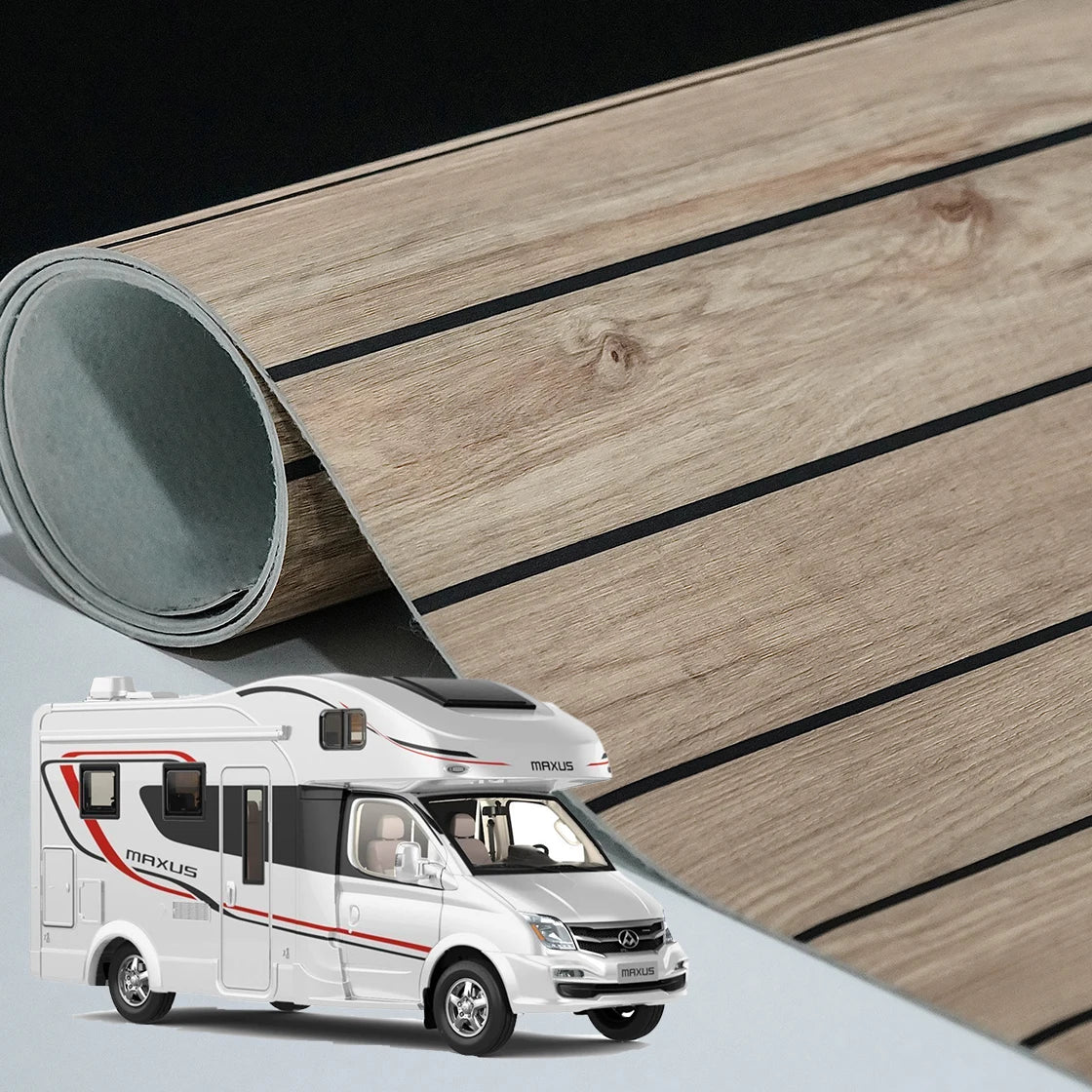 Waterproof Vinyl Floor Roll PVC Vinyl Flooring 4m Wide Non Slip Heavy Duty Floor Covering for RV Caravan and Motorhome