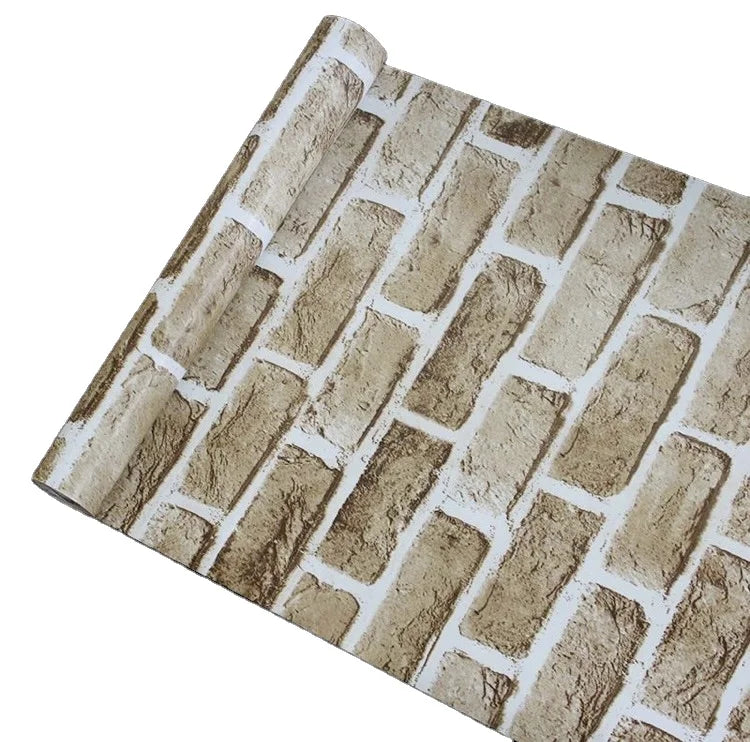 UDK PVC 45cm *1000cm Waterproof 3D Brick Self Adhesive Wallpaper Wall Stickers for Home Wall Decoration