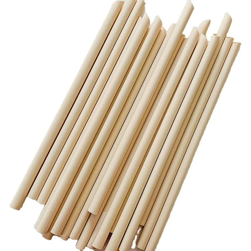 9x0.48" Bamboo Fiber Straws | Disposable Party Boba Drinking Straws Compostable & Eco-friendly Custom Serving Available
