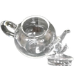 Wholesale Eco-Friendly Minimalist Heat-Resistant Hand-blown Small Tea Kettle 90-100 ml Mini Borosilicate Glass Teapot for Hotel
