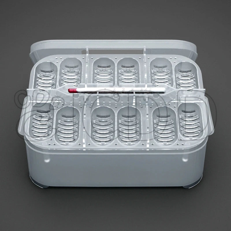 Portable 12-Cell PP Plastic Incubator Easy-to-Carry Unit with Accurate Temperature Measurement for Optimal Pet Incubation Box