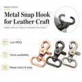 Small Heavy Duty Stainless Steel Snap Lobster Clasp Hook with Jump Ring Scissor Snap Gun Metal for Keychain Double-ended Bolt MegaBDM