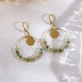 European and American New Fashion Personality Inlaid Natural Stone  Drop Earrings Ladies Temperament Earrings Wholesale