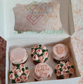 Eco-Friendly Luxury Pink Paper Packaging Boxes for Bakery Items Takeaway Cake Brownie Cookie Insert Window Matt Lamination MegaBDM