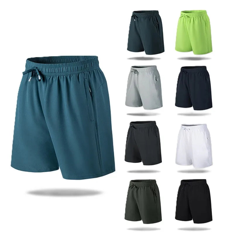 OEM Factory Direct Cross Border Mens Shorts Quick Dry Loose Five Point Pants Sports Casual Ice Silk Beach Pants Oversized Shorts