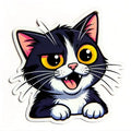 Customized Waterproof Eco-friendly Durable Die-cutting Vinyl Stickers Funny cat Design UV Resistant Supports logo Printing