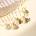 Crystal Animal Pendant Necklaces 18K Gold Plated Zircon Link Chain Frog Snail Charm Sparkling Nature-Themed Unisex Daily Wear