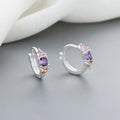 Hd Wholesale Fashion Jewelry for Ladies 925 Sterling Cubic Zirconia Huggie Earrings Sterling Silver Charms
