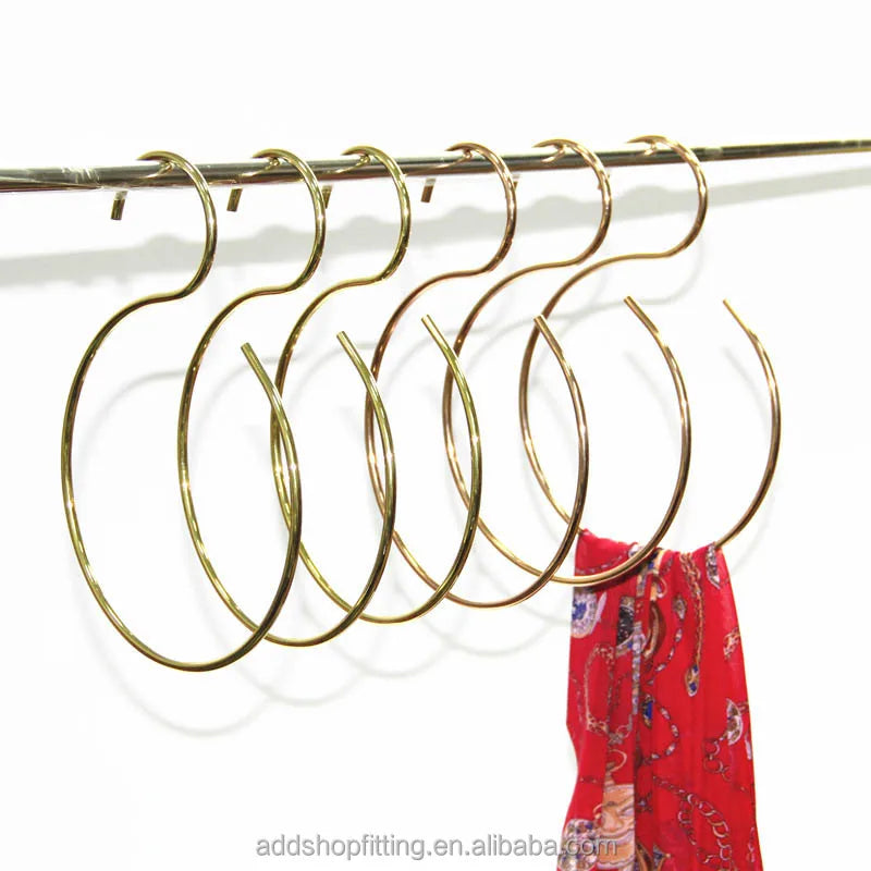 AS Luxury 17 CM Gold Steel S Shape Scarf Tie Towel Hanger