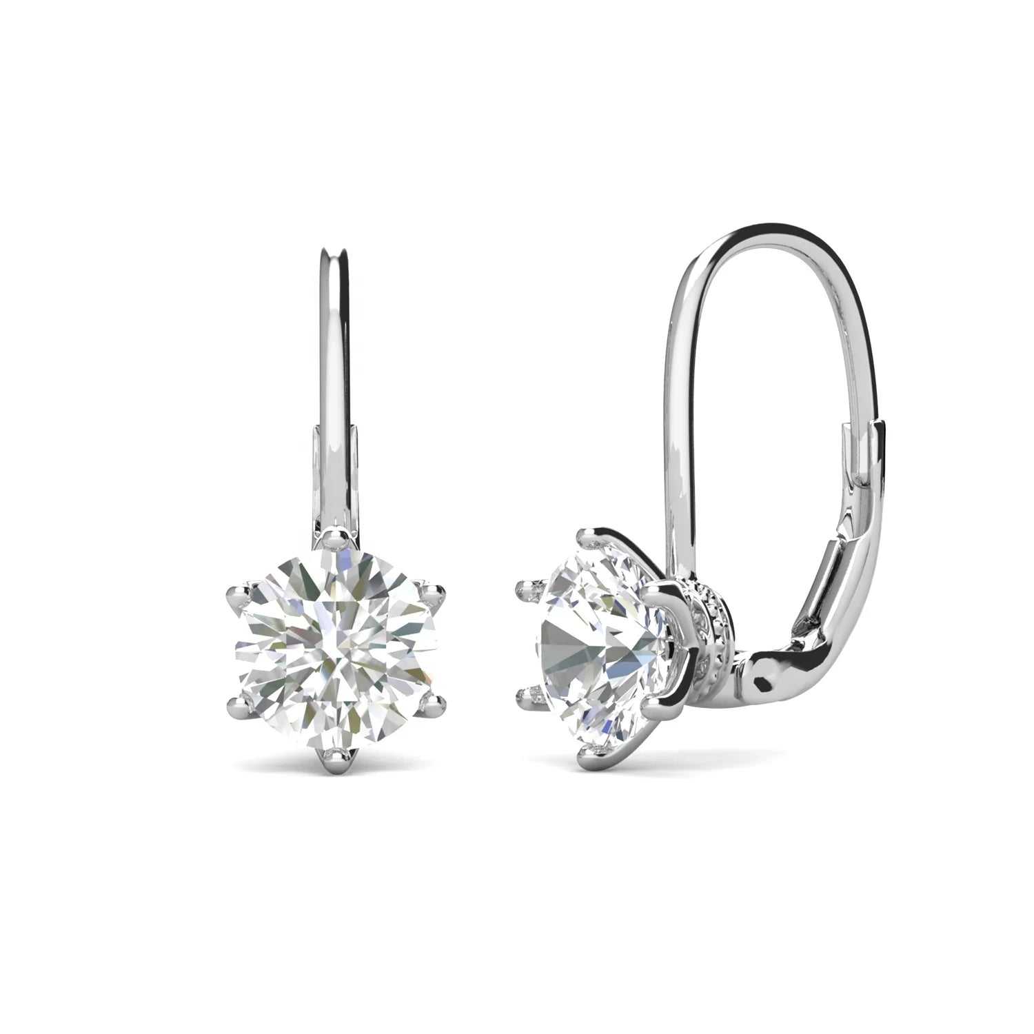 925 Sterling Silver 1 Carat Moissanite Diamond Luxury Jewelry Hypoallergenic Huggie Hoop Solitaire Earrings Destiny Jewellery