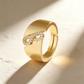 QIKU Infinite Symbol 8 Shape Opening Adjustable Ring Accessories Copper Zircon Jewelry Women Man Party Birthday Gift Wholesale