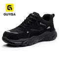 GUYISA Black Color Hiking Boots Microfiber Upper New Fashion Work Safety Shoes with Steel Toe Safety Shoes MegaBDM