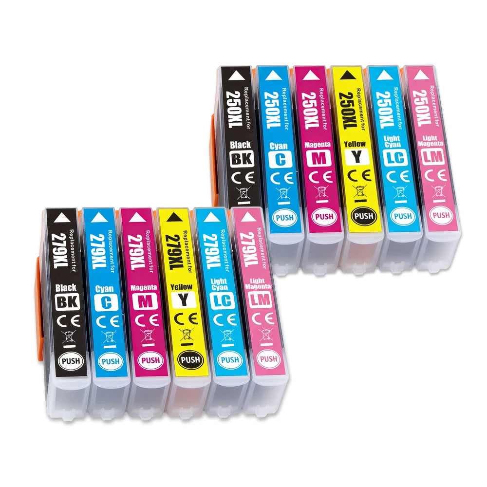 Tatrix E-250XL 250XL E-279XL E-KZR Premium Black Compatible Printer Ink Cartridge for Epson Expression Photo XP-980 EP-988A3