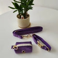 Luxury purple velvet dog harness with breathable padded design soft and comfortable for pets durable stylish look in Stock