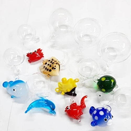 Premium Decor Artisan Murano Glass Bubble Fish-100% Hand Blown Sustainable Artistic Animal Figures