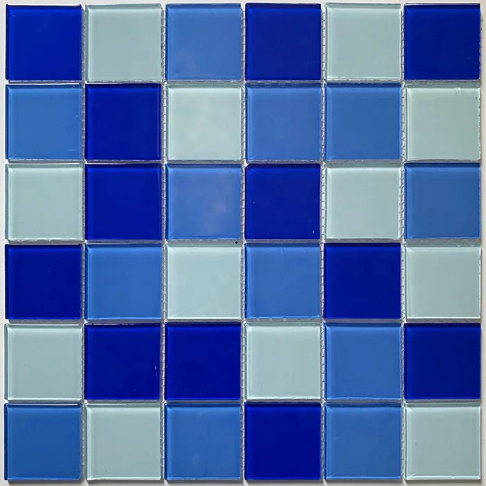 KASARO Swimming Pool Tiles Blue Glass Mosaic Tile Cheap Glass Tile