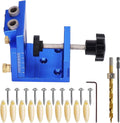 2 Holes Pocket Hole Screw Drill Guides Pocket Hole Jig with Detachable Guide Block Drill Bit Stop Collar Easy Adjusting MegaBDM
