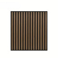 Stock Modern Teak Wooden Slat MDF Acoustic Panels 600*600mm Polyester Fiber Hanging Sound Insulation Office Music Studio