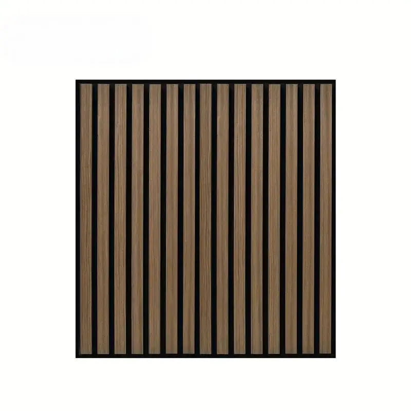 Stock Modern Teak Wooden Slat MDF Acoustic Panels 600*600mm Polyester Fiber Hanging Sound Insulation Office Music Studio