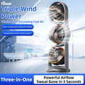 TINSOL New Portable USB Rechargeable Three-Head Fan – 360° Circulation, 5-Speed Wind, Dormitory and Outdoor Desktop Fan