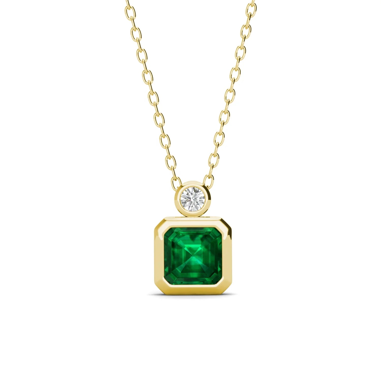 925 Sterling Silver Vivid Green Emerald Delicate and Minimalist Pendant Necklace Petite Jewelry for Women Destiny Jewellery