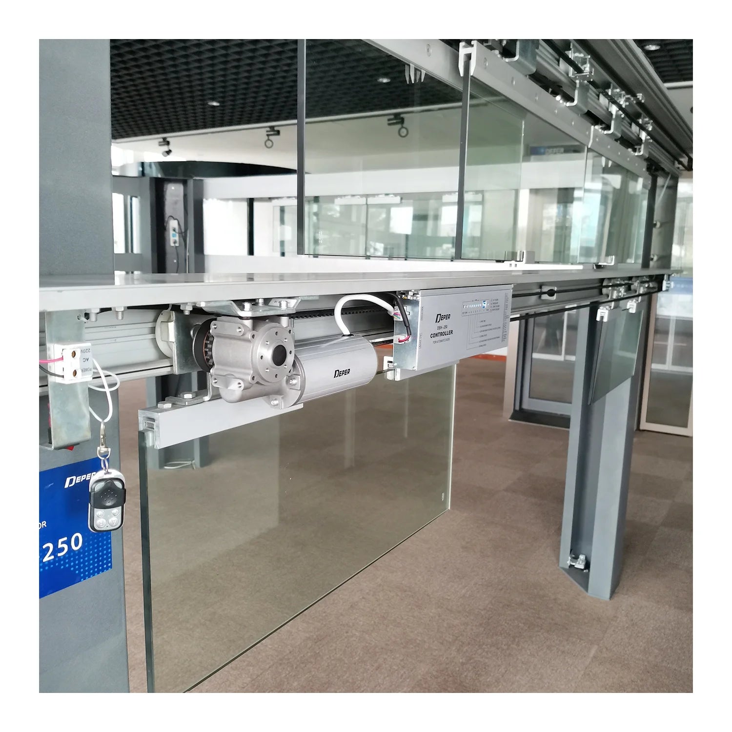 Modern 2x250kg Aluminium Alloy Sliding Glass Automatic Door System Autodoor Machine for Office Use