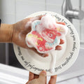 Customizable Chinese Style Dragon Dishwashing Wood Pulp Sponge Scouring Pad Printed Compressed Cellulose Sponge