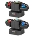 U`King 2pcs 65W LED RGBW Beam Laser Strobe Effect Light Disco Remote Sound Control Moving Head Stage Light for DJ Disco Party MegaBDM