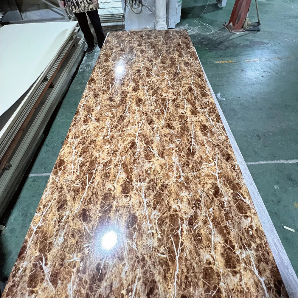 Eco Friendly High Glossy Marble WPC Board Bamboo Panel Wpc Wall Panel Bamboo Charcoal Wall Panel for Interior Decoration MegaBDM