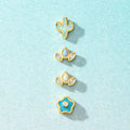 Nagosa Fashion Jewelry 18k Gold Plated Vermeil 925 Sterling Silver Minimalist Opal Cactus Flower Mini Stud Women Earrings
