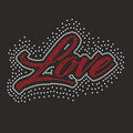 Love Gymnastics Girl Hot Fix Rhinestone Applique OEM Iron on Rhinestone Transfer Patches for Dancing Dress