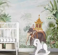 Tropical Animal Plants Wallpaper Nursery Kids Bedroom Elephant Wall Mural for Bedroom Livingroom Wall Decor