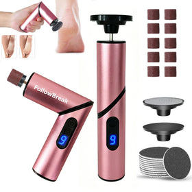 FollowBreak Portable Foldable USB/Battery-Powered Electric Foot File with Metal Construction 1 Year Warranty Household Use