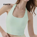 PASUXI Factory Price Breathable Halter Yoga Tank Top with Built-in Padding Medium Support Open Back Gym Vest MegaBDM