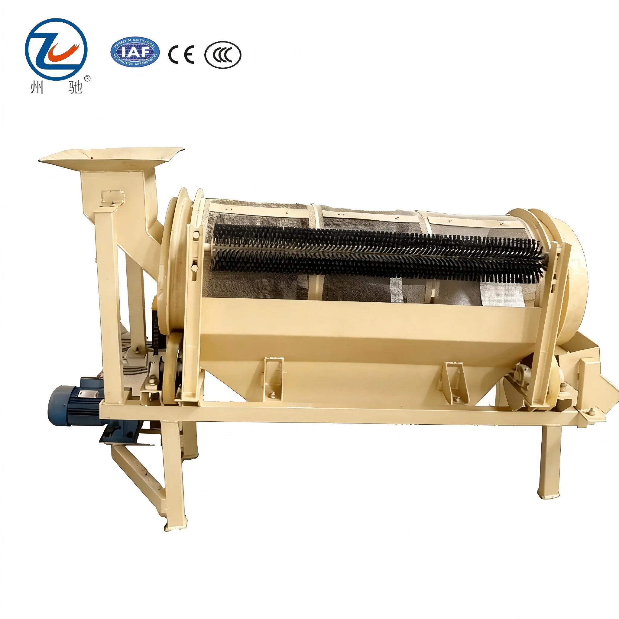 1.5-meter Drum Sand Screening Machine with Motor Custom Screen Aperture Wear-Resistant Carbon Steel for Ore Gravel Aggregate