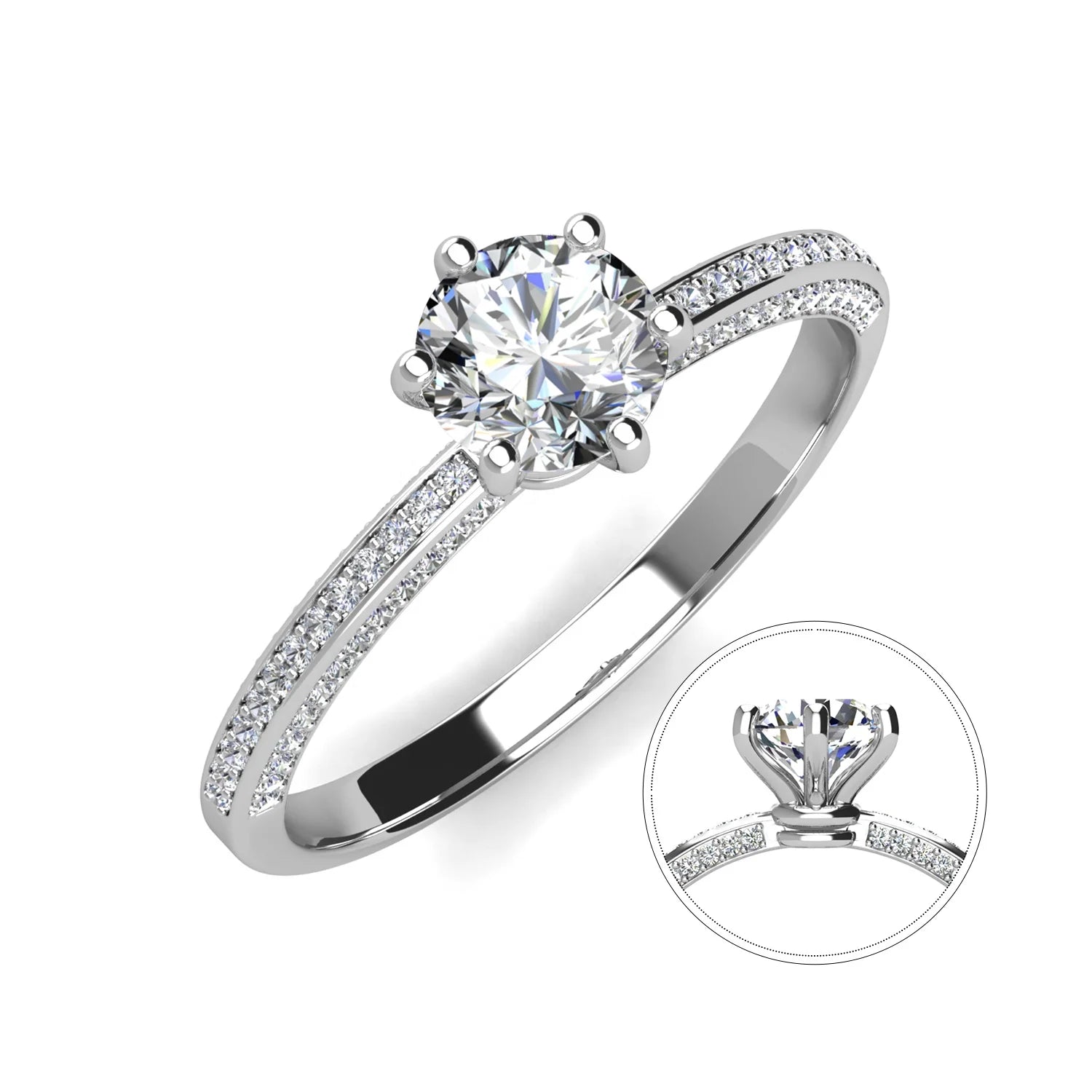 New Ideal Cut 2 / 1 Carat Bague Lab Grown Diamond Jewelry 925 Sterling Silver Moissanite Engagement Ring Destiny Jewellery