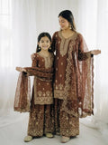 Premium Embroidered Silk Kurta Set with Palazzo & Dupatta | Mother Daughter Matching Ethnic Wear MegaBDM