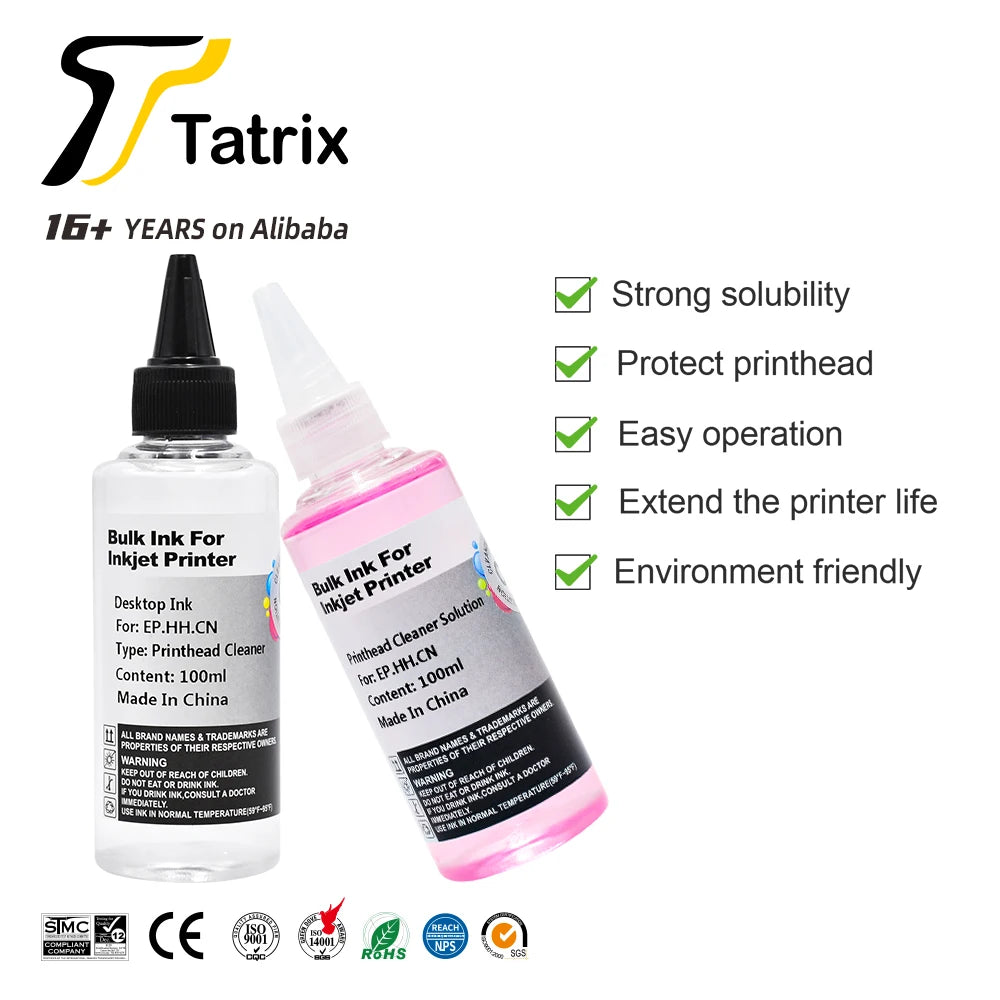 Tatrix Inkjet Printer Cleaning Kit Fluid  Printhead Cleaner Kit Printers Liquid  for Nozzle Inkjet Printers Cleaning KIT