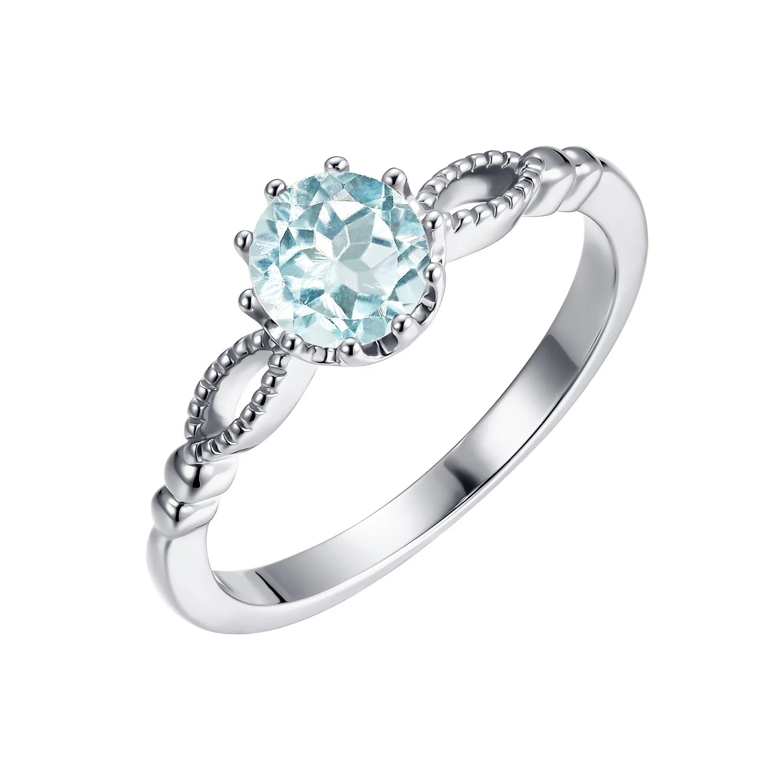 925 Sterling Silver Natural Gemstone Blue Topaz Queen Crown Wedding Engagement Ring for Women Girls 2022 Destiny Jewellery