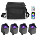 U`King 4pcs With Bag 6X18W LED RGBWA+UV 6 In1 Stage Par Light Battery Powered Wireless Uplight for DJ Wedding Party Show