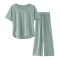 Premium Women's Elegant Pyjama Set Breathable Pure Cotton Single Jersey Biowashed Luxury Romantic Summer Autumn Front