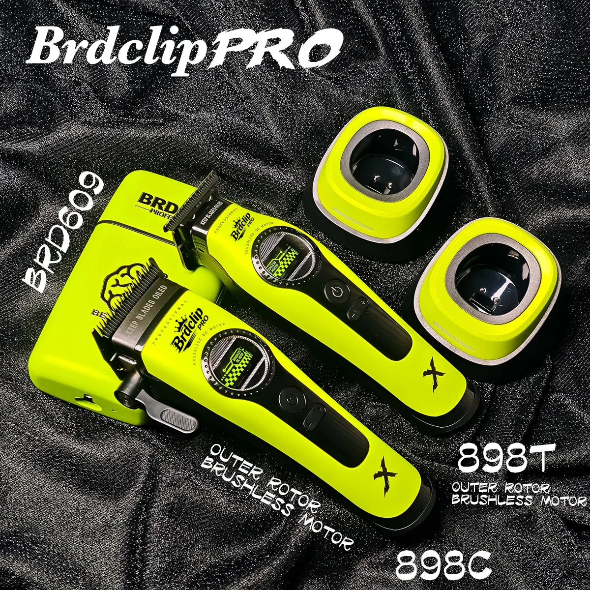 Professional BRDCLIPR 898CT 8000RPM Hair Clipper Outer-Rotor Brushless Motor Detachable Blade Trimmer Electric Shaver 10000RPM