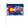 Premium Polyester Colorado 150 Years Stick Flag 14x21cm Mountain Landscape Small Hand Held Banner for Festival Giveaway MegaBDM