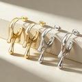 QIKU Unique Korean Style 18K Gold Plated Earrings Irregular Liquid-like Geometric Hoop Earrings for Women Jewelry