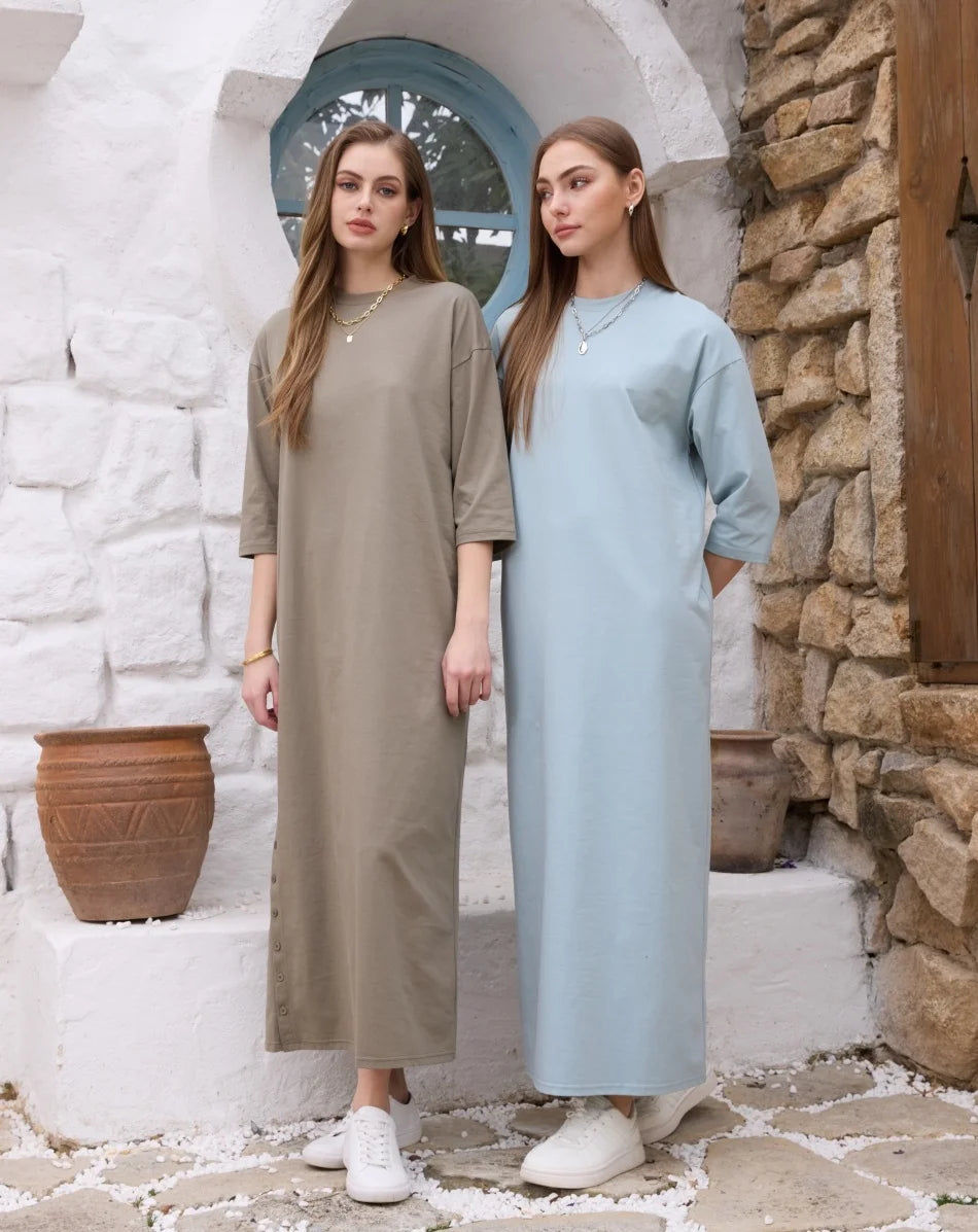 AS SS26 oversize loose T-shirt dress + V neck T-shirt + skirt set casual style woman clothes