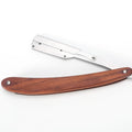 OEM Wooden Handle Straight Blade Razor Replaceable Blade Men's Stainless Steel Haircut and Shaving Razor