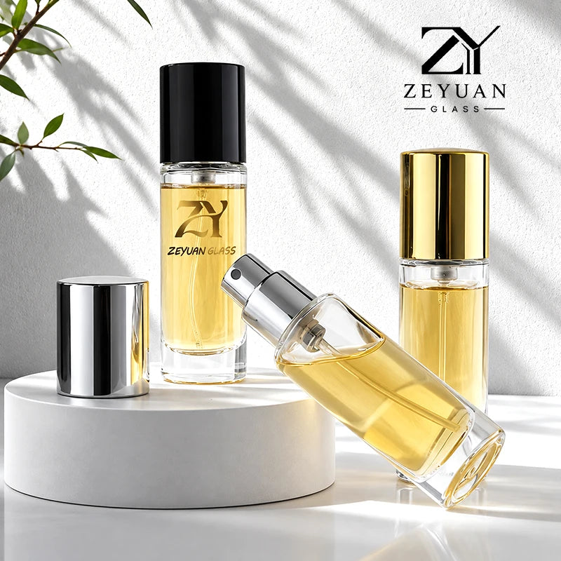 Cosmetic Packaging Thick Bottom Glass Perfume Spray Bottle with Crimp Pump Empty Fragrance Bottle MegaBDM